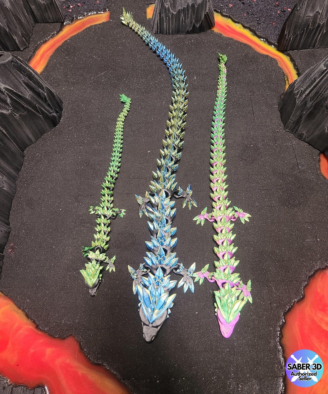 Articulated Crystal Dragon Gift Fantasy Dragon moveable décor Unique gift for dragon lovers 3D printed fantasy art Customizable dragon décor
