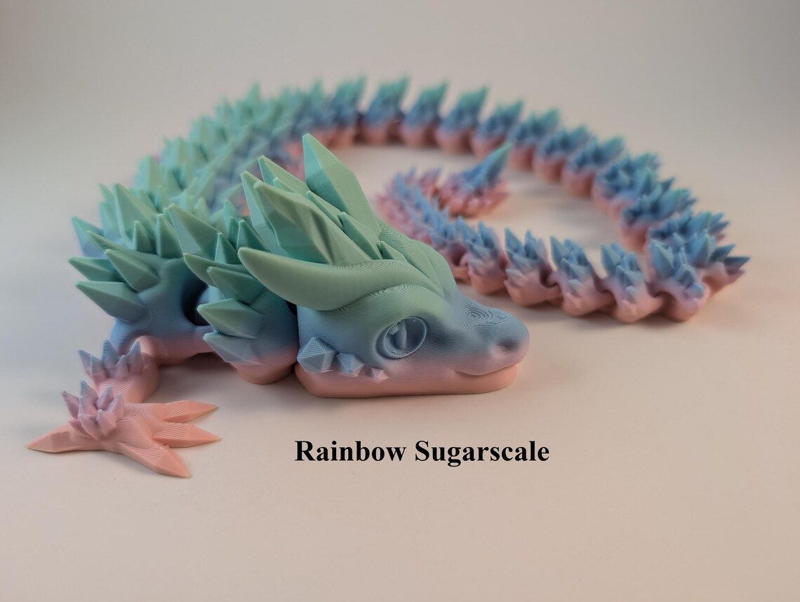 Articulated Crystal Dragon Gift Fantasy Dragon moveable décor Unique gift for dragon lovers 3D printed fantasy art Customizable dragon décor