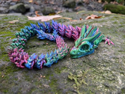 Articulated Crystal Dragon Gift Fantasy Dragon moveable décor Unique gift for dragon lovers 3D printed fantasy art Customizable dragon décor