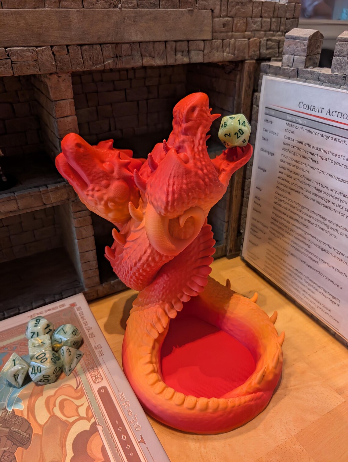 Twin Dragon Dice Tower, 3D Printed Dice Tower, Dice Tower and Holder, Dice Rolling Tower, Dice Roller, Tabletop Roleplaying Gaming Accessory